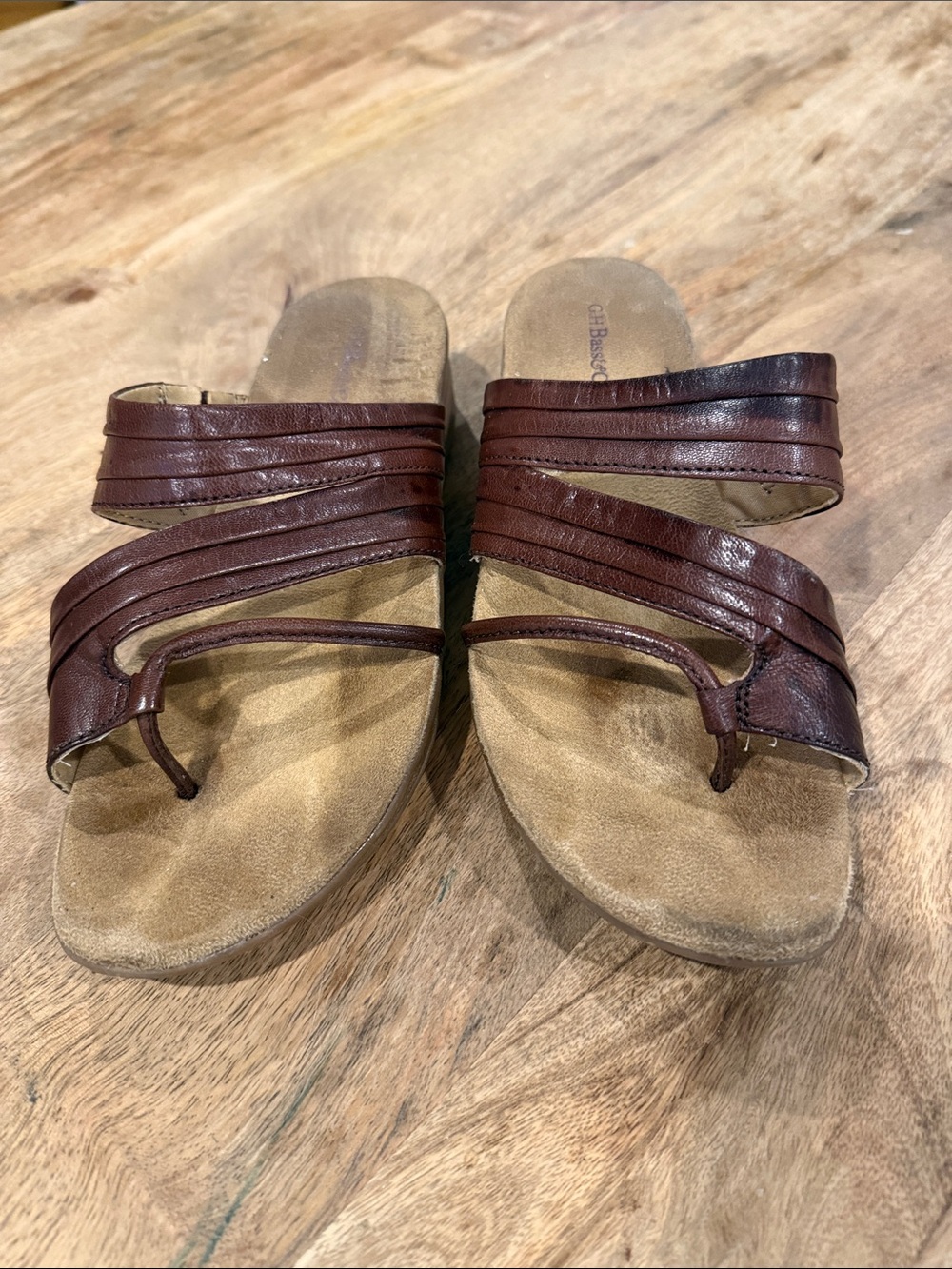 G.H. Bass & Co. Brown Leather Slide Sandals